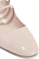 Thumbnail for your product : Miu Miu Crystal-embellished Patent-leather Mary Jane Pumps - Beige