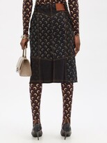 Thumbnail for your product : Marine Serre Crescent Moon-print Recycled Denim Skirt - Black