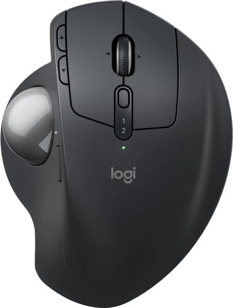 Logitech - MX ERGO S PLUS Wireless Ergonomic Trackball Mouse with 6 Programmable Buttons - Wireless - Graphite