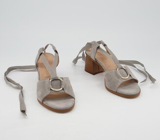 Office Manya Ring Detail Sandals Grey Suede