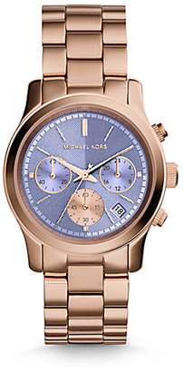 Michael Kors Runway Rose Goldtone Stainless Steel Chronograph Bracelet Watch/Lavender