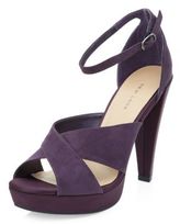 Thumbnail for your product : New Look Black Cross Strap Peeptoe Heels