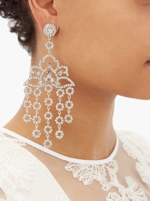 Etro Lotus Crystal-embellished Clip Earrings - Silver