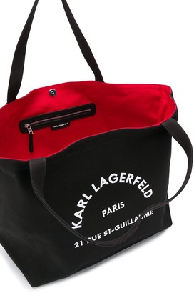 Karl Lagerfeld Paris K/Rue St Guillaume canvas tote bag