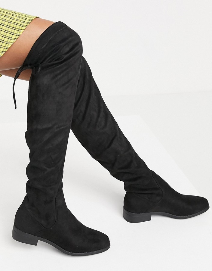 Black Over Knee High Boots | Shop the world's largest collection of fashion  | ShopStyle UK