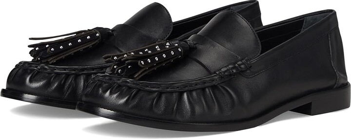 Schutz Tilly Women's Flat Shoes Black : 8.5 M Leather