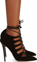 Thumbnail for your product : Brian Atwood Black Suede Gladiator Adelaide Pumps
