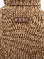 Thumbnail for your product : DSQUARED2 Cable-knitted Roll-neck Wool Sweater - Brown