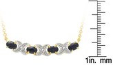 Thumbnail for your product : Xo Oval Cut Sapphire Prong Set Necklace in 18K Gold Plated (18")