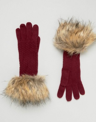Alice Hannah Woven Stitch Knit Gloves