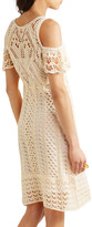Thumbnail for your product : See by Chloe Cold-shoulder Macrame Cotton Dress