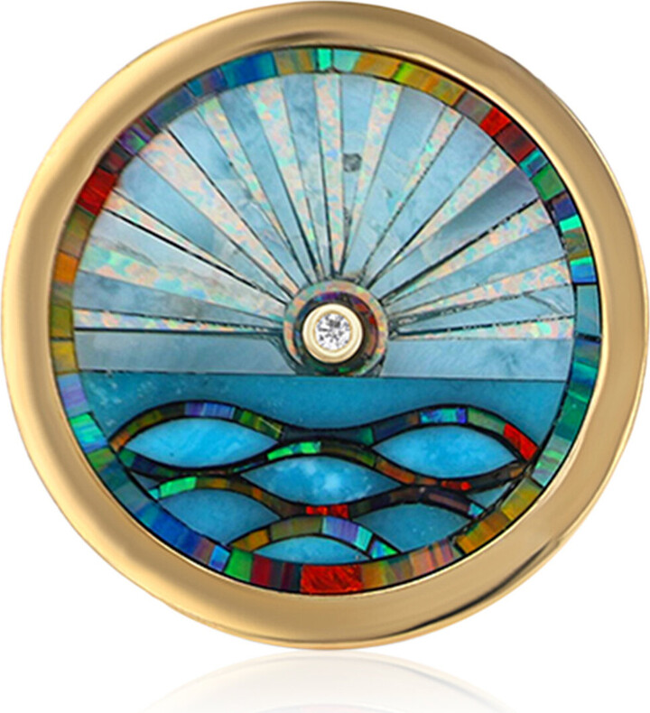 Sheryl Lowe 14K Yellow Gold Opal Sunrise Ring