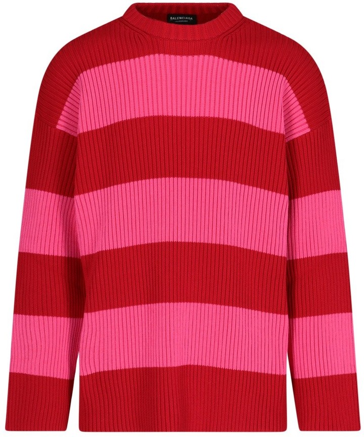 Balenciaga Striped Logo Sweater - ShopStyle Knitwear