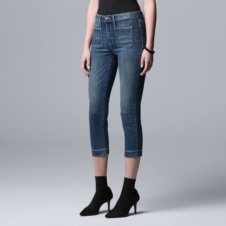 vera wang denim capris