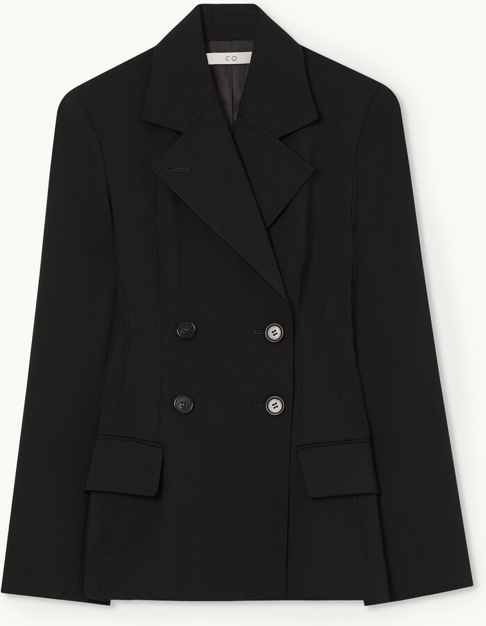 Co Double-breasted Fitted Blazer Black Xs