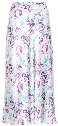 Rixo Kelly floral silk-blend midi skirt