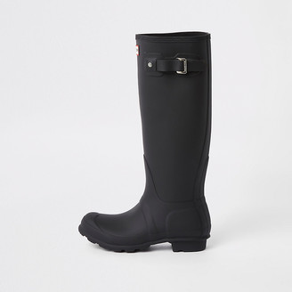 black tall hunter wellies
