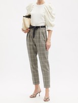Thumbnail for your product : Isabel Marant Oceyo Pleated Prince Of Wales-check Twill Trousers - Grey