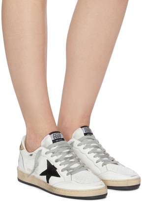 Golden Goose 'Ball Star' Logo Print Distressed Leather Sneakers