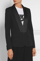 Thumbnail for your product : Karl Lagerfeld Paris Satin-trimmed Stretch-ponte Blazer - Black