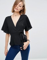 Thumbnail for your product : ASOS Tea Blouse with Wrap Front