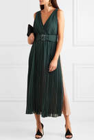 Thumbnail for your product : Fendi Plissé Silk Crepe De Chine Gown - Dark green