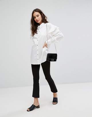 Only Shirt With Frill Shoulder