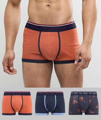 Ted Baker Trunks 3 Pack with Leopard Print