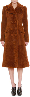 Bottega Veneta Double-Breasted Shearling Fur Coat