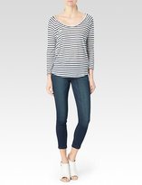 Thumbnail for your product : Paige Sandy Top - White & Dark Ink Blue Stripe