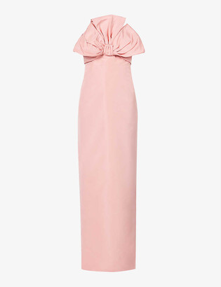 Carolina Herrera Bow-embellished silk-twill gown