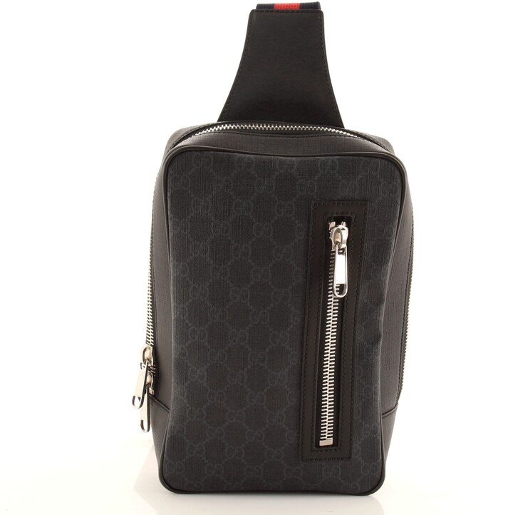 Gucci gg Supreme Leather Cross Body Bag in Black for Men