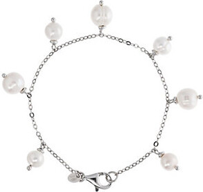 Honora Cultured Pearl Dangle Bracelet, Sterling Silver