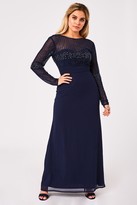 Thumbnail for your product : Little Mistress Georgie Navy Hand Embellished Maxi Dress