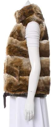 Adrienne Landau Cashmere Fur Reversible Vest Brown Cashmere Fur Reversible Vest