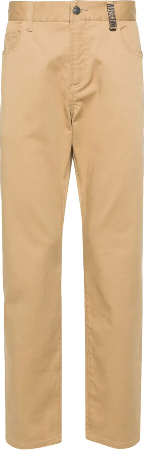 Mid-Rise Logo-Engraved Straight-Leg Jeans