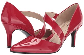 red 3 strap heels