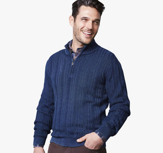 Johnston & Murphy Indigo Quarter-Zip Sweater
