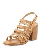 Thumbnail for your product : Michael Kors Marie Runway Leather Buckle Sandal, Peanut