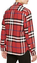 Thumbnail for your product : Burberry Super-Soft Check Flannel Shirt, Red
