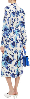 Tory Burch Pussy-bow Embellished Floral-print Georgette Midi Dress