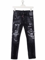 Thumbnail for your product : DSQUARED2 Kids Ripped-Detail Jeans