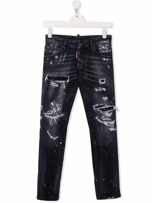DSQUARED2 Kids Ripped-Detail Jeans