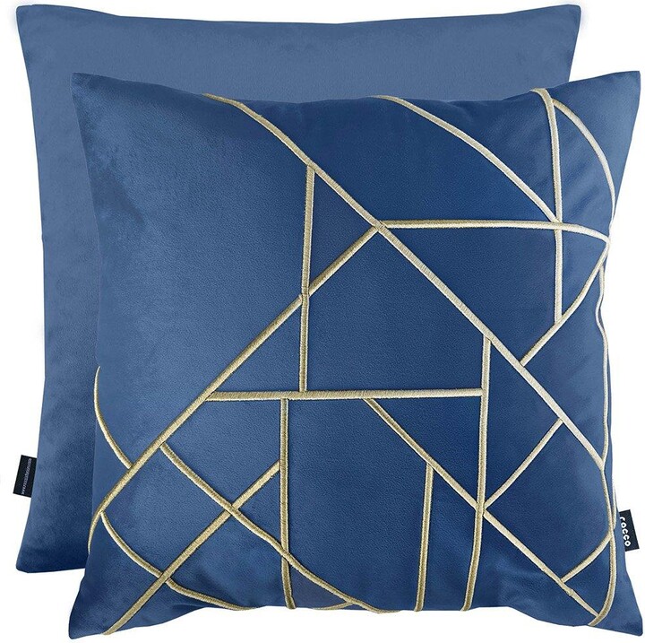 Rocco Linear Navy 43cm X 43cm Cushion With Fibre Pad ShopStyle