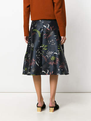 Markus Lupfer embroidered flared skirt