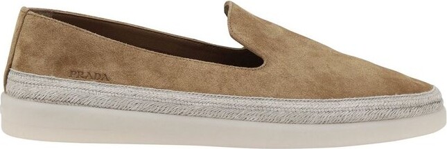 Prada Round-Toe Slip-On Loafers
