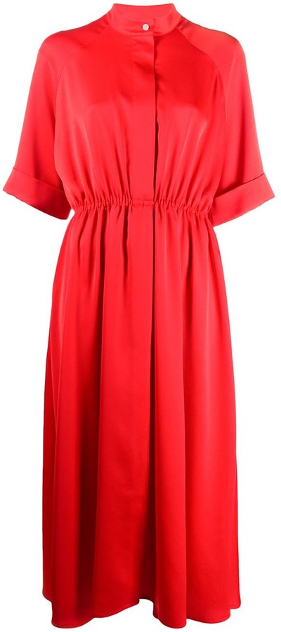 red collar dress