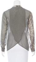 Thumbnail for your product : Sachin + Babi Leather-Trimmed Printed Top