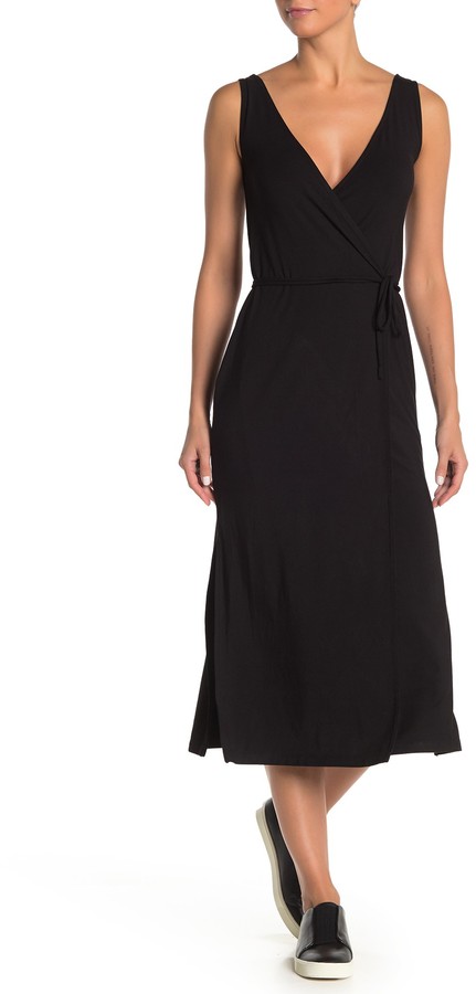 sleeveless wrap maxi dress