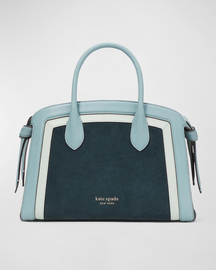 Kate Spade Knott Color-Blocked Pebbled Leather Medium Crossbody Tote  (Blazer Blue Multi) Tote Handbags - ShopStyle
